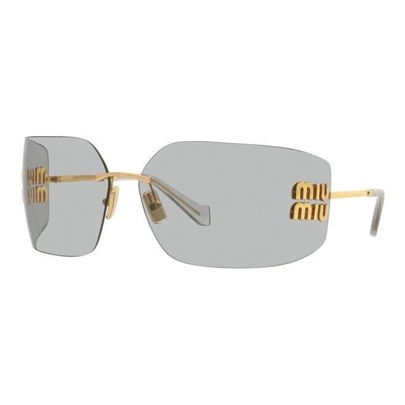 Miu Miu Sunglasses MU 54YS Gold Light Grey Blue 5AK3/0B Logo Women AUTHENTIC main image 8